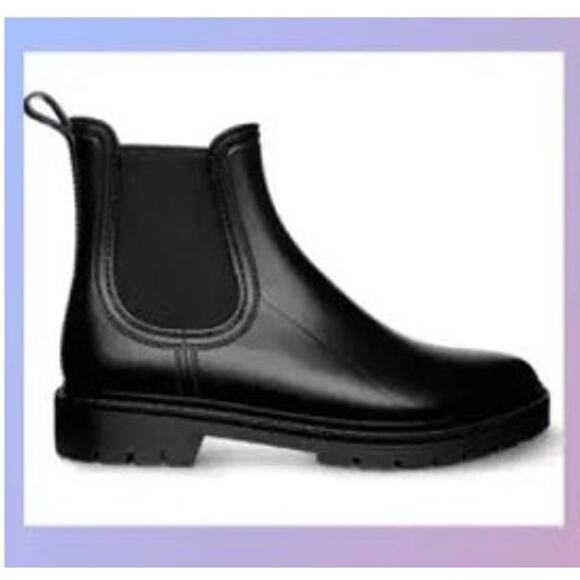 New in Box Serra Chelsea Pull On Rain Boots in Black Sz 7 - Picture 1 of 14